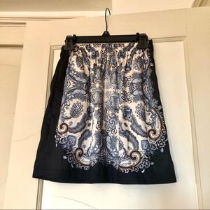 Black,blue and yellow paisley Short Skirt